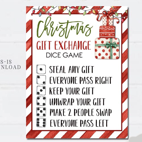 Christmas Gift Exchange Dice Game White Elephant Present - Etsy