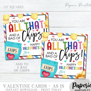 Sac de jetons Saint-Valentin imprimable, puces Saint-Valentin, cartes pour enfants Saint-Valentin, Saint-Valentin scolaire, étiquettes en l'état - téléchargement immédiat - #VT111