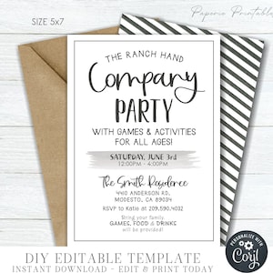 EDITABLE Company Party Invitation, Client Appreciation Party Invitation, Realtor Appreciation Party Invitation - DIY with Corjl - #COP09