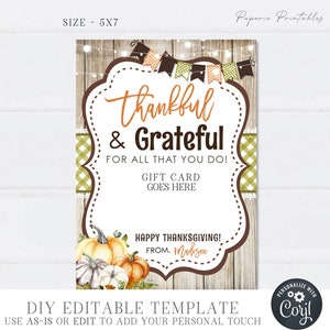 EDITABLE Thanksgiving Gift Card Holder, Thanksgiving Thanks a LATTE Gift Card Printable, Thanksgiving Appreciation Card, Teacher, #TGT-10(2)