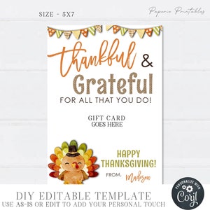 EDITABLE Thanksgiving Gift Card Holder, Thanksgiving Thanks a LATTE Gift Card Printable, Thanksgiving Appreciation Card, Teacher, #TGT-13(2)