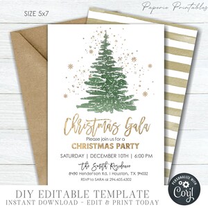 EDITABLE Christmas Gala Party Invitation, Christmas Party Invitation, Gala Christmas Party, Digital Invitation, DIY Edit Corjl - #CP56 (6)