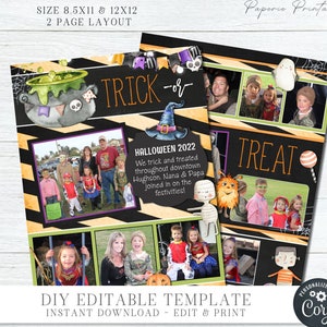 EDITABLE Scrapbooking Quick Pages, Halloween Scrapbooking Album Pages, Digital Scrapbook, Halloween Scrapbook Page, DIY with Corjl #SCRAP09
