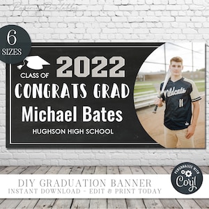 Editable Graduation Banner: Class of 2022 Backdrop (Digital Download)