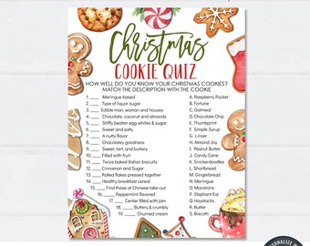 Editable Christmas Cookie Quiz Game: Family Activity (Printable)