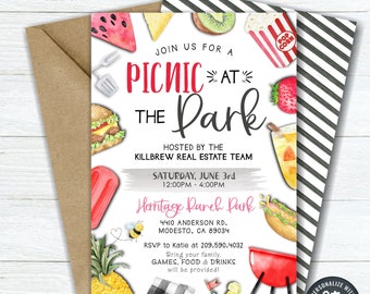 Editable Company Picnic Invitation: Client Appreciation BBQ (DIY Corjl) #COP06