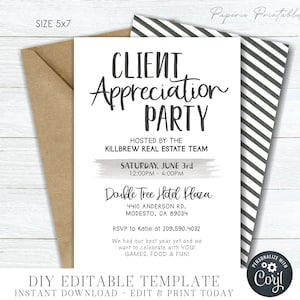 Editable Client Appreciation Party Invitation: DIY Corjl Template