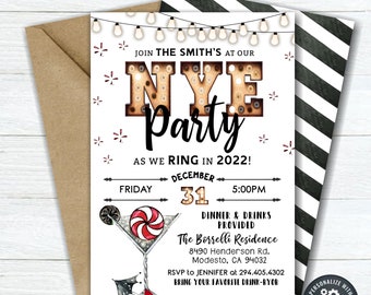 Editable New Year's Eve Party Invitation Template (DIY with Corjl)