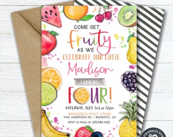 EDITABLE Tutti Fruitti Birthday Invitation, Fruit Birthday Invitation, Summer Birthday Invitation, Fruit Birthday Party, DIY #BP132 (3)