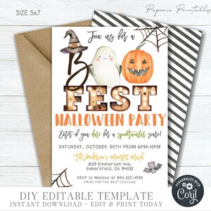 EDITABLE Boo Fest Halloween Party Invitation - Halloween Party - Halloween Invitation Printable - Halloween Boo Bash - DIY with Corjl- #HP18