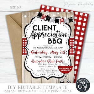 EDITABLE Client Appreciation Party Invitation, Company Picnic Invitation, Company Picnic Invitation, Company Party - DIY with Corjl - #COP05