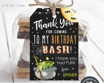 Editable Halloween Birthday Favor Tags (Digital Download) #BP13