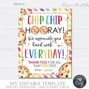 Editable Cookie Teacher Appreciation Sign: Printable Thank You (DIY Corjl)