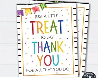 Editable Treat Appreciation Sign: Thank You Gift (Digital Download) #TAS10