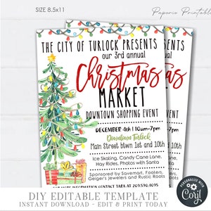 Editable Christmas Market Flyer: DIY Holiday Shopping (5x7 & 8.5x11) (Digital Download) #CF52