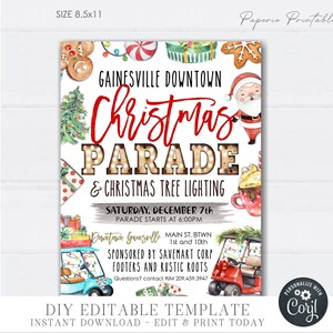 EDITABLE Golf Cart Christmas Parade, Christmas Parade Flyer, Holiday Parade Flyer, Christmas Template Flyer - DIY with Corjl - #CF48 (2)