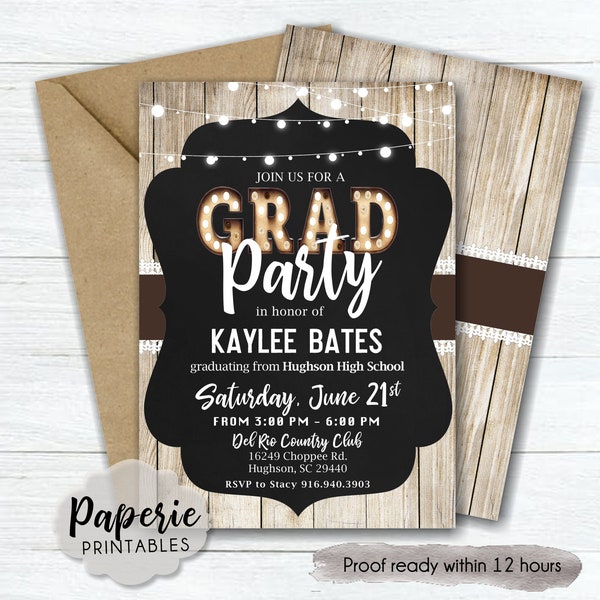 Graduation Party Invitation - Country Graduation Invitation - Rustic Graduation Invitation - Grad Party Invitation - Class of 2020 - #GP13