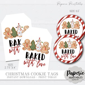 Al forno con tag amore, tag cookie di Natale, tag cookie, cuocere con amore tag di Natale, cookie Swap Party Tag - DOWNLOAD IMMEDIATO #CP58 #CP59