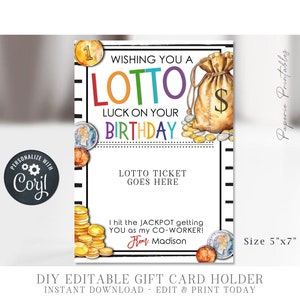 Lotto Lottery Tickets gift holder Kit DIY set of 2 Neighbor Gift Holder  Secret Santa Gift Co Worker Gift Stocking Stuffer free shipping