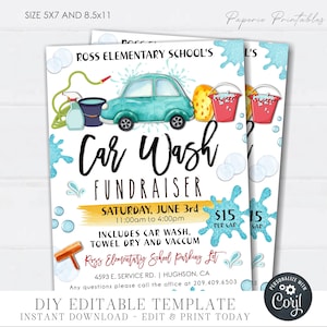 Editierbarer Flyer zur Spendenaktion für Autowäsche, Flyer zur Spendenaktion für Autowäsche, Vorlage für Autowäsche, Digitaldruck, DIY mit Corjl #FLYR04