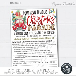 Editable Christmas Parade Registration Form (Digital Download) #CF42 #CF48