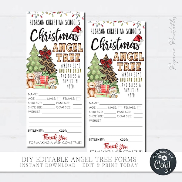 Angel Tree Tags Etsy