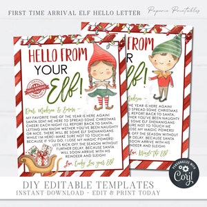 Editable Elf Arrival Letter: Christmas Game (DIY with Corjl) (Digital Download)