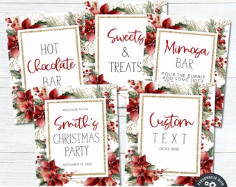 Editable Christmas Party Signs, Holiday Party Signs, Christmas Party Decorations, Christmas Party Printables - DIY Edit Corjl - #CP89