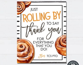 Cinnamon Rolls Teacher Appreciation Sign: Editable Thank You (Digital Download) #TAW20