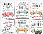 Race Car Valentine Cards: Kid's School Valentine Tags (Editable, Printable)