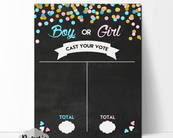 Cast Your Vote Gender Reveal Party Sign – Boy or Girl Gender Reveal Sign – Gender Predicting – Printable – Baby Reveal - Blue & Pink - #GRP1