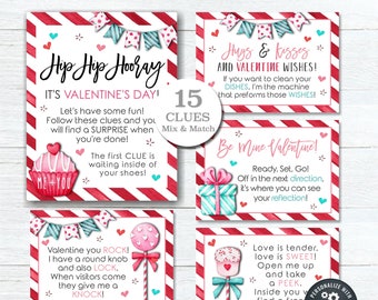 Editable Valentine's Day Scavenger Hunt: 15 Clue Cards (Digital Download)