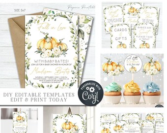 Little Pumpkin Baby Shower Bundle: Editable Fall Decor (Digital Download) #BS73
