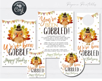 You've Been Gobbled Thanksgiving Game: Editable Printables (DIY)