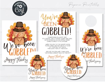 Editable You've Been Gobbled Thanksgiving Game (Digital Download)