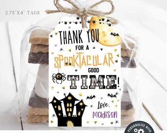Editable Halloween Birthday Favor Tags: Spooktacular Thank You (Digital Download) #BP16