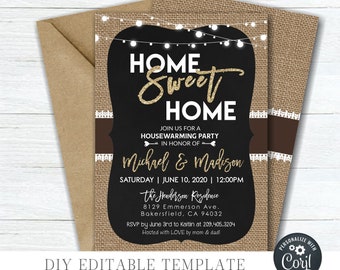 EDITABLE Housewarming Party Invitation - Country Housewarming Party Template - Farmhouse Housewarming Invitation - DIY Corjl - #HW04 - 5"x7"