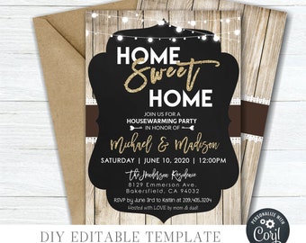 EDITABLE Housewarming Party Invitation - Rustic Housewarming Party Template - Country Housewarming Invitation - DIY Corjl - #HW03 - 5"x7"