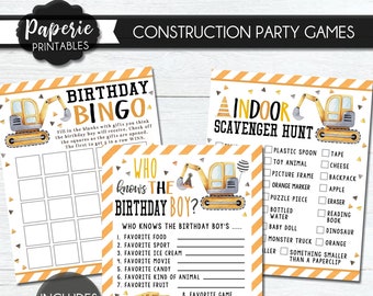 Construction Birthday Party Games - Construction Bingo - Scavenger Hunt - Who Knows the Birthday Boy - Instant Download-#BP47#BP45#BP50#BP48