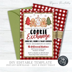 EDITABLE Cookie Decorating Invitation - Christmas Cookie Exchange Invitation - Christmas Cookie Party - DIY Edit with Corjl - #CP18