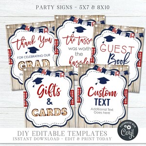 Editable Graduation Party Signs, Graduation BBQ Party Signs, Gifts & Cards, Class of 2023, The Tassel was worth the hassle - #GP12