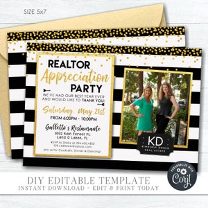 EDITABLE Realtor Appreciation Invitation - Client Appreciation Party Invitation - Employee Appreciation Invitation - DIY Corjl - #COP03