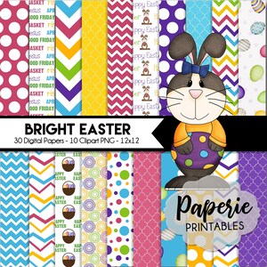 Easter Digital Paper Pack: 12x12 Scrapbook Patterns (Digital Download)