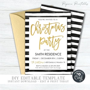 EDITABLE Christmas Party Invitation Template - Holiday Party Invitation - Modern Christmas Party Invite  - DIY Edit with Corjl - #CP47