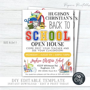 Editable Back to School Open House Flyer: Meet the Teacher (8.5x11) (Digital Download)