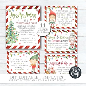 EDITABLE Christmas Day Scavenger Hunt Printable Treasure Hunt