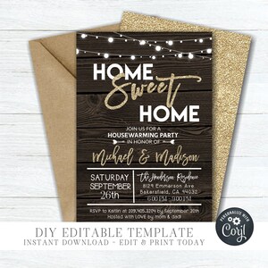 Editable Housewarming Party Invitation Rustic Housewarming Etsy