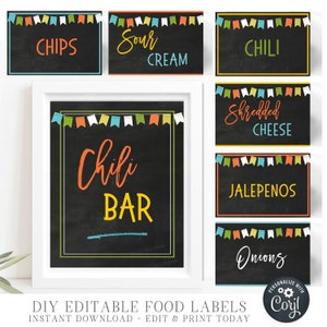 EDITABLE Birthday Party Food Tent Labels, Chalkboard Food Labels, Boy Birthday Party Food Labels, Food Tent Cards - DIY with Corjl - #BP101