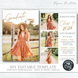 Editable Graduation Party Invitation: Class of 2024 (Digital Download) #GP42