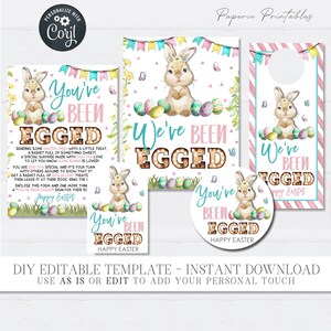 EDITABLE You've Been Egged Easter Game Printables, Easter Game, Easter Game Printables, Egg Easter Game Printables - DIY with Corjl - #EAG01